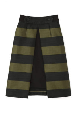 ＜ADORE (Women)＞シャンタンボーダーアンダースカート付きスカート（５３１８２２０６０３）