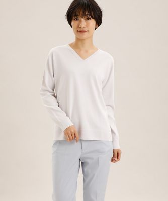 ＜I.T.’S. INTERNATIONAL（Women）＞ホールガーメント（Ｒ）Ｖネックニット《オーガニックコットン》（１００１１７００１０）