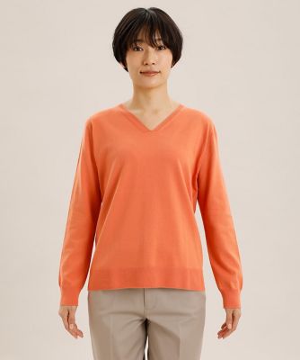 ホールガーメント（Ｒ）Ｖネックニット《オーガニックコットン》（１００１１７００１０）