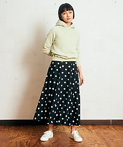 I.T.’S. INTERNATIONAL（Women）/イッツインターナショナル レーヨン麻キャンバスドットプリントスカート（１０２２１５２０３７）