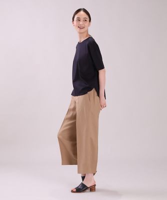 麻レーヨンワイドクロップドパンツ（１０２２１６１０５３）