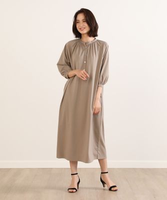 ＜I.T.’S. INTERNATIONAL（Women）＞バンドカラーギャザーワンピース（１０２３１９２０３４）