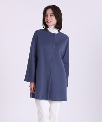 ノーカラーコート《Super110's Wool