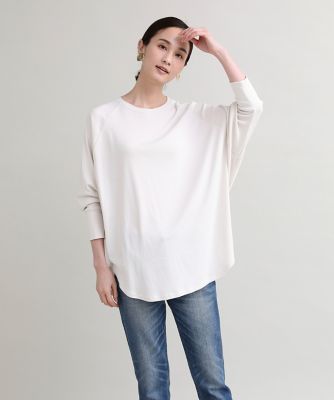 tシャツ サテン切り替えドルマンスリーブカットソー「スビン綿MIXフライス」 レディース I.T.'S. international tシャツ サテン切り替えドルマンスリーブ