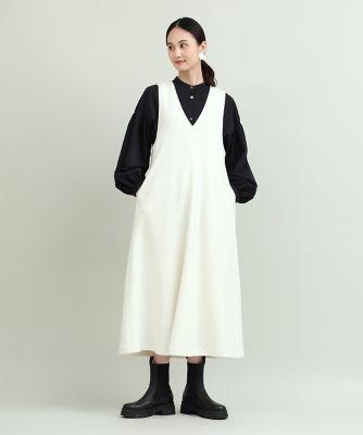 ＜I.T.’S. INTERNATIONAL（Women）＞圧縮ウールＶネックジャンパースカート（１０３４１２１００６）