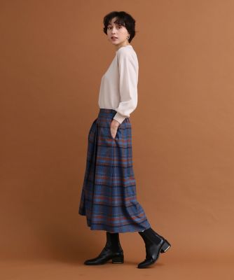 ボックスタックフレアチェックスカート（１０３４１５２０２８）