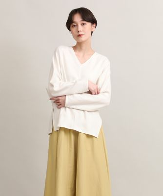 ＜I.T.’S. INTERNATIONAL（Women）＞圧縮ウールＶネックドルマンブラウス（１０３４１８２００４）