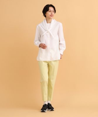 n100　コットン白パンツ Trousers Cotton White | Kiton