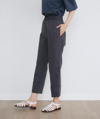 デニムライクロールアップテーパードパンツ