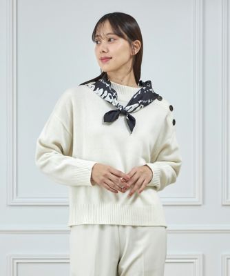 I.T.'S. INTERNATIONAL（Women）/イッツインターナショナル ウール肩ボタンニットプルオーバー(1040170042) 21オフシロ トップス【三越伊勢丹/公式】