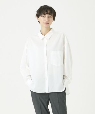 ＜I.T.’S. INTERNATIONAL（Women）＞クロップドシャツ《スビン綿ＭＩＸローン》（１０４０１８１３２１）