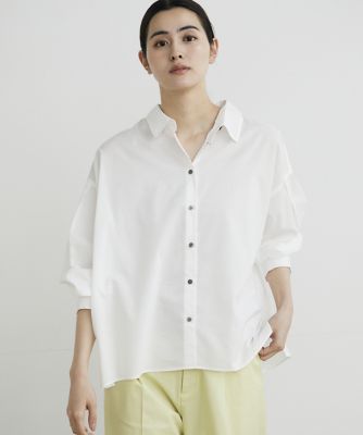 ＜I.T.’S. INTERNATIONAL（Women）＞レギュラーカラーシャツ《スビン綿ＭＩＸローン》（１０４０１８１３２８）
