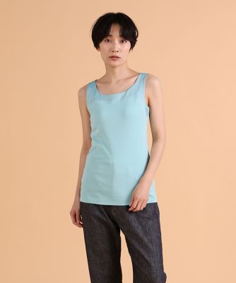 サテン切り替えタンクトップ《スビン綿ＭＩＸフライス》（１０４０１９０００８）