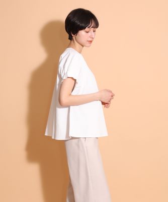 ＜I.T.’S. INTERNATIONAL（Women）＞リップルコットンタックスリーブカットソー（１０４０１９００５４）