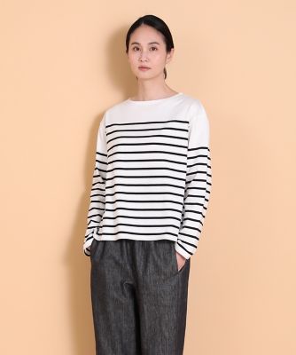 ＜I.T.’S. INTERNATIONAL（Women）＞パネルボーダーバスクカットソー（１０４１１９００３２）