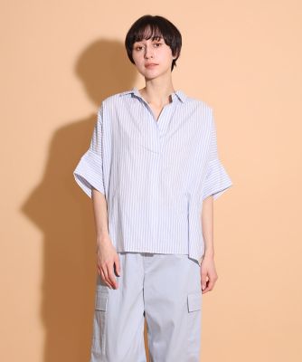 ＜I.T.’S. INTERNATIONAL（Women）＞オーガニックコットンスキッパーストライプシャツ（１０４２１８２０５７）