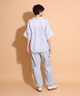 オーガニックコットンスキッパーストライプシャツ（１０４２１８２０５７）