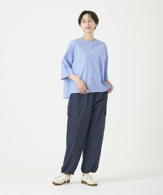 クルーネックストライプブラウス（１０４３１８２０２０）