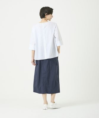 クルーネックストライプブラウス（１０４３１８２０２０）