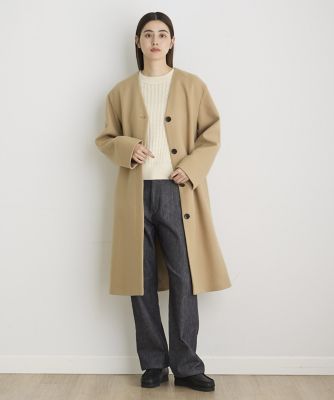 Aimeine エメイン　ノーカラーコート　ベージュ ノーカラーウールコート ベージュ【AOKI公式通販】