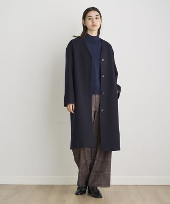 カラーレスロングメルトンコート《Ｓｕｐｅｒ１１０’ｓ　Ｗｏｏｌ》（１０４４１１１０１３）
