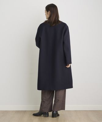 カラーレスロングメルトンコート《Ｓｕｐｅｒ１１０’ｓ　Ｗｏｏｌ》（１０４４１１１０１３）