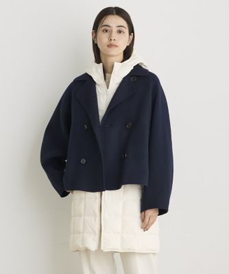 ★UNTITLED★美品★ ショートピーコート 組曲 ピーコート pコート ショートビーバー レディース