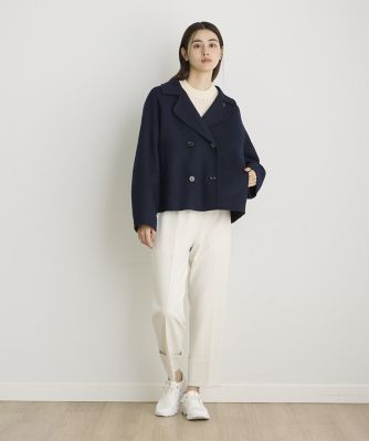 【モノクロデザインがおしゃれ♪】Dior ショートピーコート 小川彰子さん監修 ショート丈ピーコート 黒【AOKI公式通販】