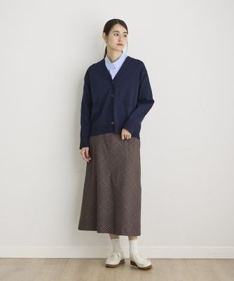 リングヤーンAラインチェックスカート（1044152041