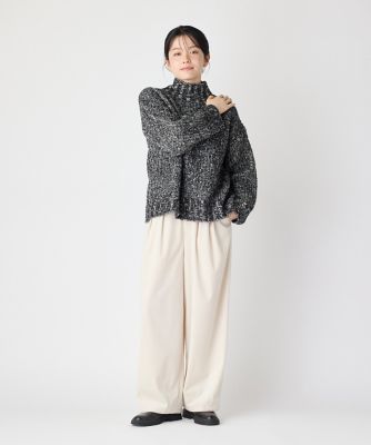 ニット セーター 片畦2WAYローゲージニット レディース 名品ニット復刻】ストローヤーン片畦2WAYニット | La boutique