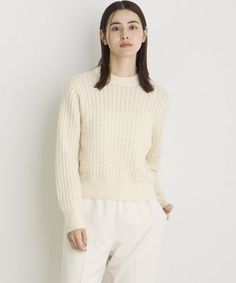 ＜I.T.’S. INTERNATIONAL（Women）＞ケーブル柄クルーネックアルパカニット（１０４４１７００３９）