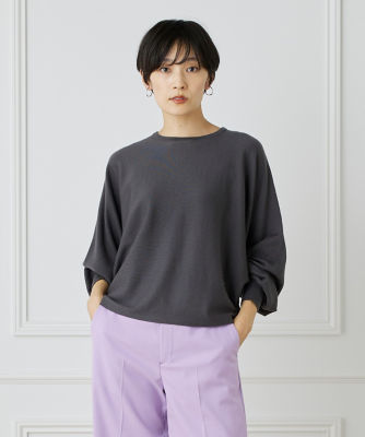 イエナ／美品❤️2024年購入／コットンストレッチドルマンスリーブニット ホワイト IENA（イエナ）の「コットンストレッチ ドルマン7分袖プル