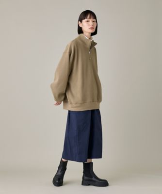 ユニセックス》オーバーサイズワッフルハーフジッププルオーバー