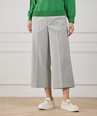 I.T.'S. INTERNATIONAL（Women）/イッツインターナショナル ワイドクロップトパンツ《TRサキソニー裏起毛》(1050161002) 11ライトグレー パンツ・ズボン【三越伊勢丹/公式】