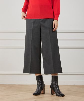 I.T.'S. INTERNATIONAL（Women）/イッツインターナショナル ワイドクロップトパンツ《TRサキソニー裏起毛》(1050161002) 13グレー パンツ・ズボン【三越伊勢丹/公式】