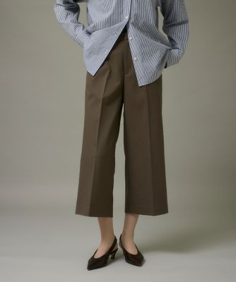 I.T.'S. INTERNATIONAL（Women）/イッツインターナショナル ワイドクロップトパンツ《TRサキソニー裏起毛》(1050161002) 40チャイロ パンツ・ズボン【三越伊勢丹/公式】