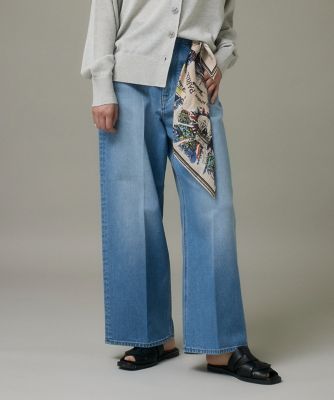 ストレッチデニムワイドパンツ（55R14668＿＿） | BLUE