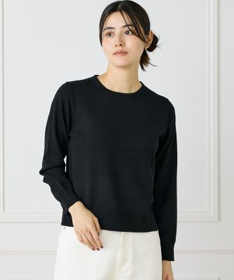 I.T.'S. INTERNATIONAL（Women）/イッツインターナショナル ウォッシャブルウールベーシッククルーネックニット《HARMONY》(1050170006) 10クロ トップス【三越伊勢丹/公式】