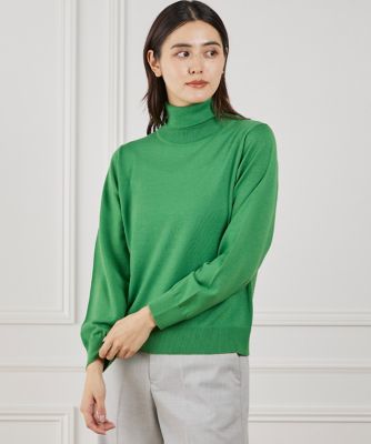 I.T.'S. INTERNATIONAL（Women）/イッツインターナショナル ウォッシャブルウールベーシックタートルネックニット《HARMONY》(1050170007) 50ミドリ トップス【三越伊勢丹/公式】