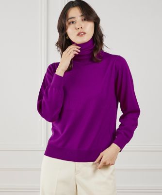 I.T.'S. INTERNATIONAL（Women）/イッツインターナショナル ウォッシャブルウールベーシックタートルネックニット《HARMONY》(1050170007) 62パープル トップス【三越伊勢丹/公式】