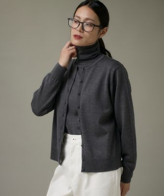 I.T.'S. INTERNATIONAL（Women）/イッツインターナショナル ウォッシャブルウールクルーネックカーディガン《HARMONY》(1050178005) 13グレー トップス【三越伊勢丹/公式】