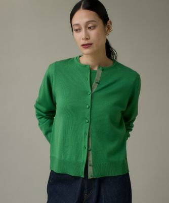 I.T.'S. INTERNATIONAL（Women）/イッツインターナショナル ウォッシャブルウールクルーネックカーディガン《HARMONY》(1050178005) 50ミドリ トップス【三越伊勢丹/公式】