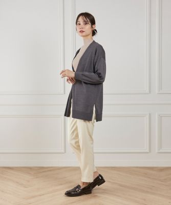 ウォッシャブルウール着流しロングカーディガン《HARMONY