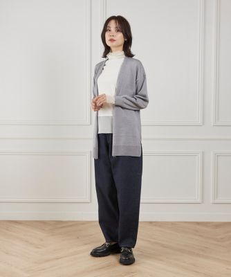 ウォッシャブルウール着流しロングカーディガン《HARMONY