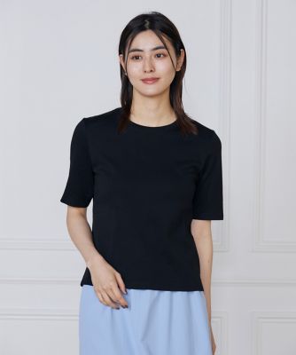 I.T.'S. INTERNATIONAL（Women）/イッツインターナショナル クルーネックTシャツ《スビン綿MIXフライス》(1050190010) 10クロ トップス【三越伊勢丹/公式】