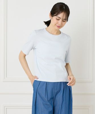 I.T.'S. INTERNATIONAL（Women）/イッツインターナショナル クルーネックTシャツ《スビン綿MIXフライス》(1050190010) 63サックス トップス【三越伊勢丹/公式】