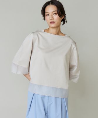 I.T.'S. INTERNATIONAL（Women）/イッツインターナショナル シアー切替えプルオーバー(1050190028) 23グレーベージュ トップス【三越伊勢丹/公式】