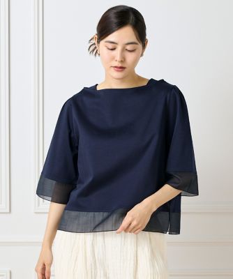 I.T.'S. INTERNATIONAL（Women）/イッツインターナショナル シアー切替えプルオーバー(1050190028) 60ネービーブル トップス【三越伊勢丹/公式】