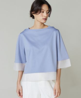 I.T.'S. INTERNATIONAL（Women）/イッツインターナショナル シアー切替えプルオーバー(1050190028) 64ブルーグレー トップス【三越伊勢丹/公式】