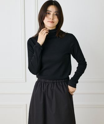 I.T.'S. INTERNATIONAL（Women）/イッツインターナショナル 長袖ハイネックプルオーバー《スビン綿MIXフライス》(1050190103) 10クロ トップス【三越伊勢丹/公式】